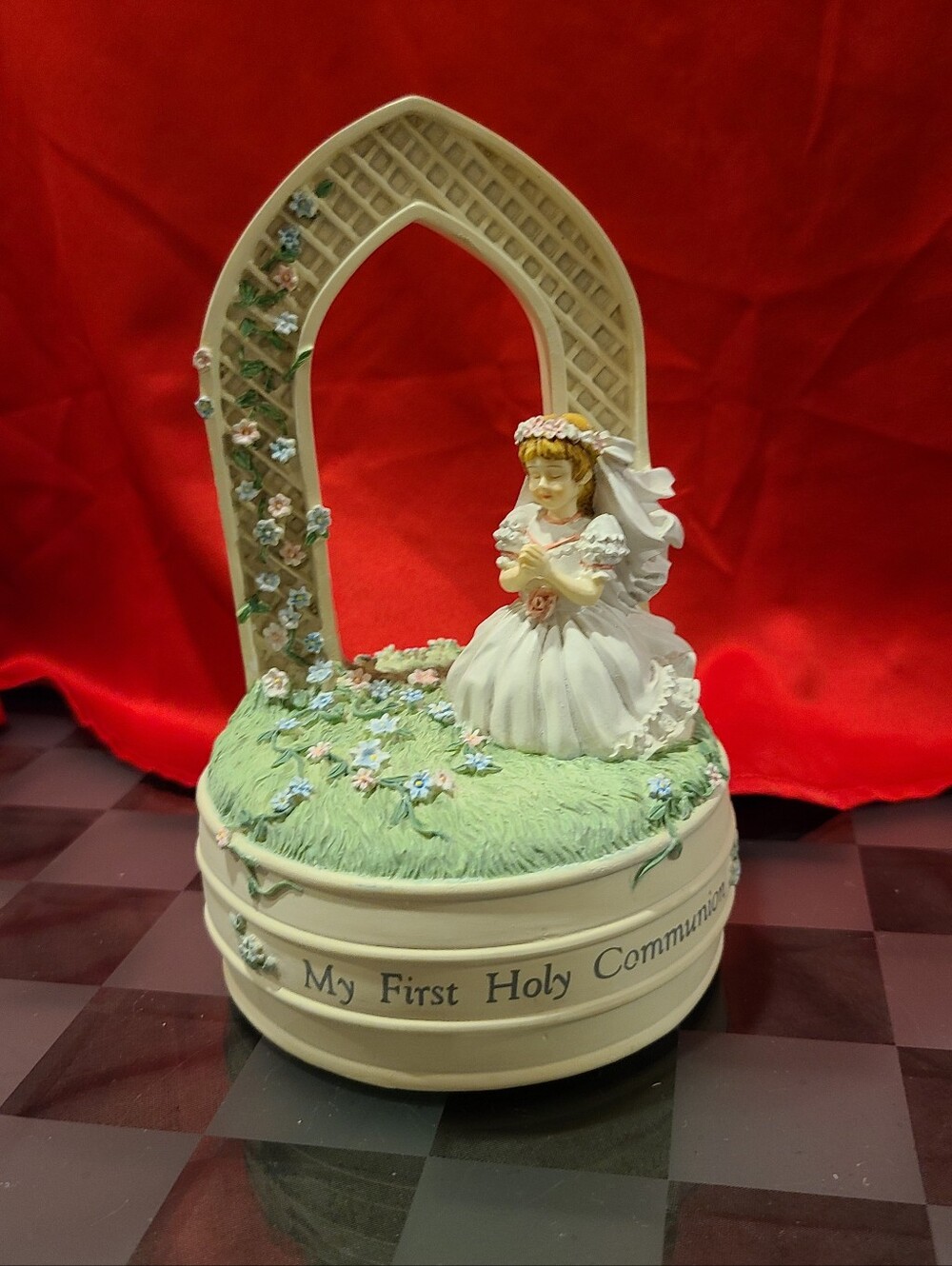 My First Holy Communion Music Box - White and Cream Figurine